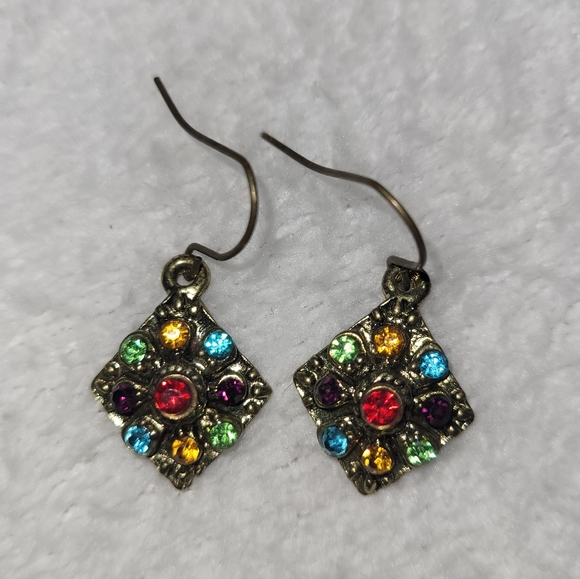 Multi-gem earrings - Picture 2 of 3
